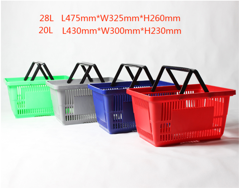 Popular Grocery Store Laundry Handbasket Supermarket Plastic Handle  Hanging Shopping Basket