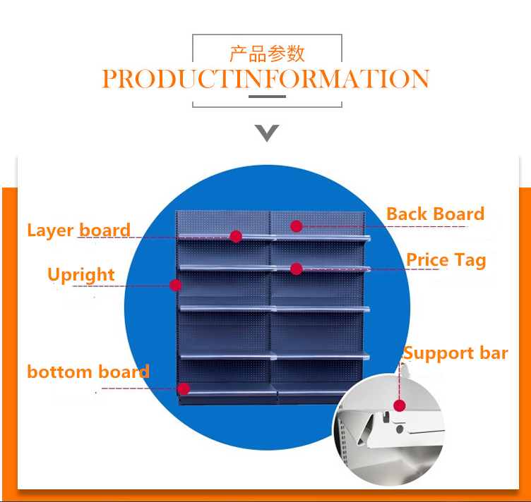 Hot Selling Super Market Shelving Supermarket Rack Display Shelf Racking for Grocery Store