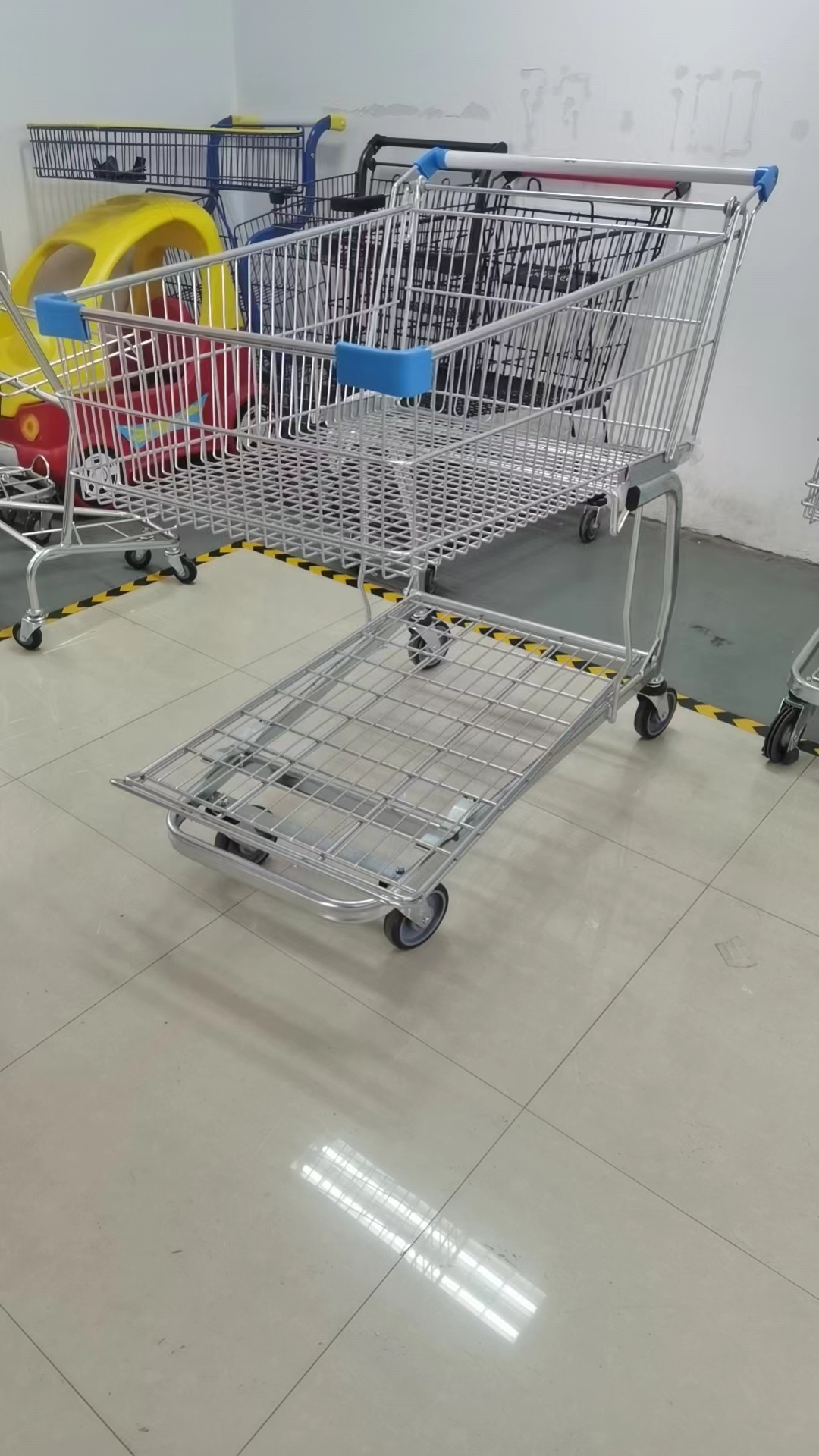 China Factory Custom150L Supermarket Shopping Trolley Cart American Style Hand Trolley