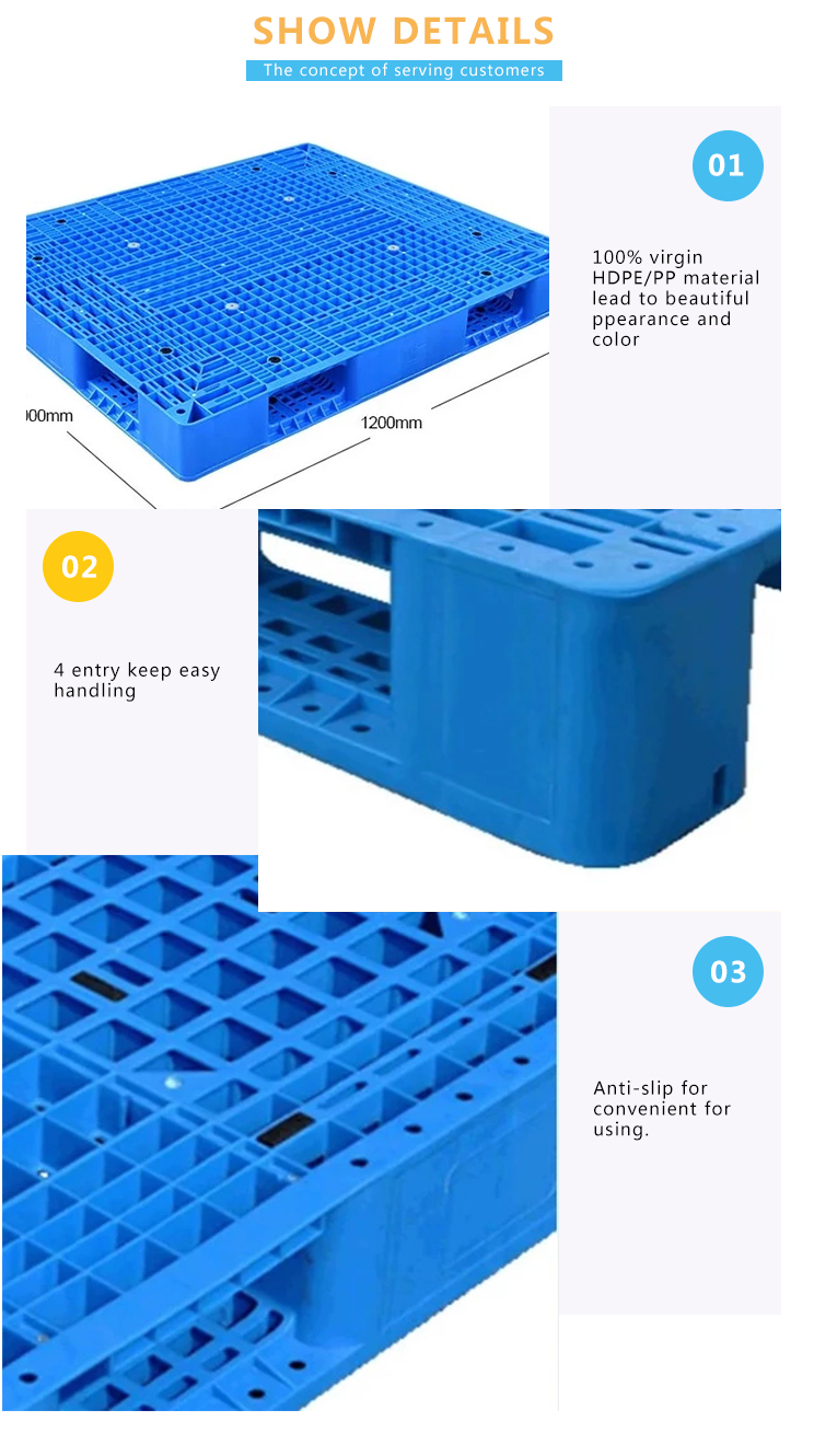 Warehouse Storage Heavy Duty Customized Color Steel Plastic Pallet Factory Euro Hdpe Large Stackable Reversible CE Certified