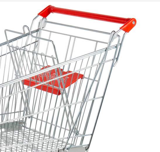 Chao Yu Supermarket Smart Metal Trolley Unfolding Shopping Cart Zinc Plated Surface PU PP Wheels Gondola Shelf Use ISO9001