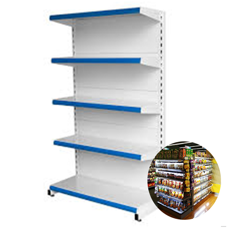 Chaoyu 5-Layer Double-Sided Steel Supermarket Display Shelf Electrostatic Powder Coating Corrosion Protection Strong Structure