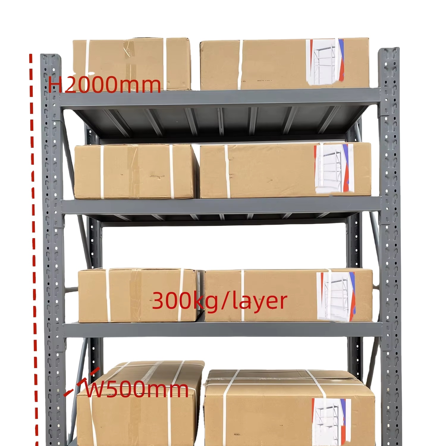 Heavy-Duty 5-Layer Industrial Selective Pallet Rack Steel Warehousing Shelf with Corrosion Protection Metal Shelving