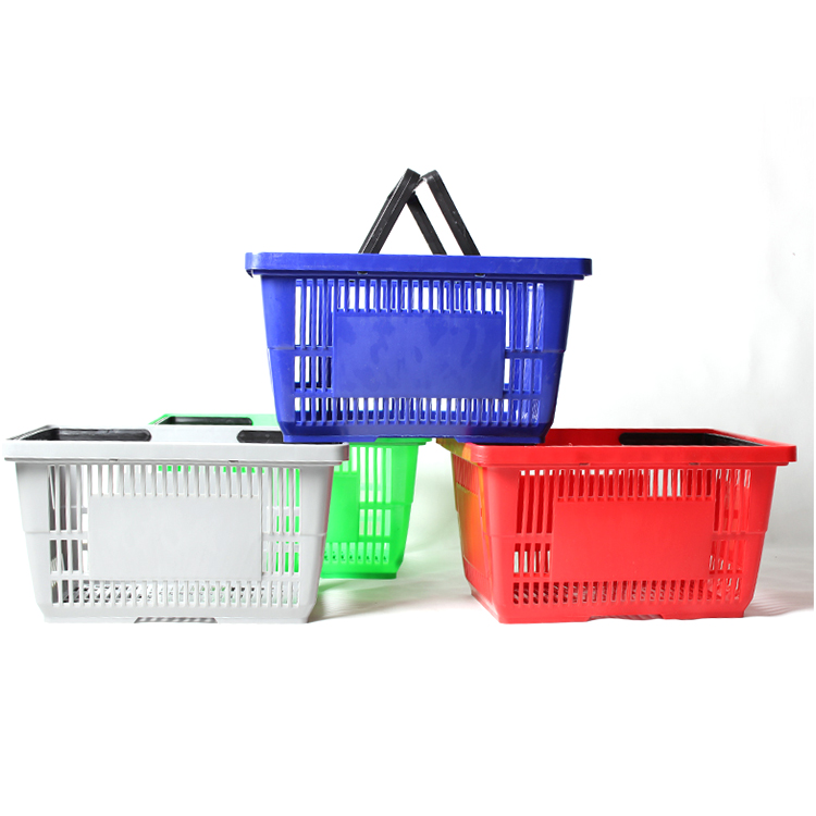 ChaoYu Cheaper Hot Selling Plastic Baskets Supermarket Basket 28L Plastic Hand Shopping Basket
