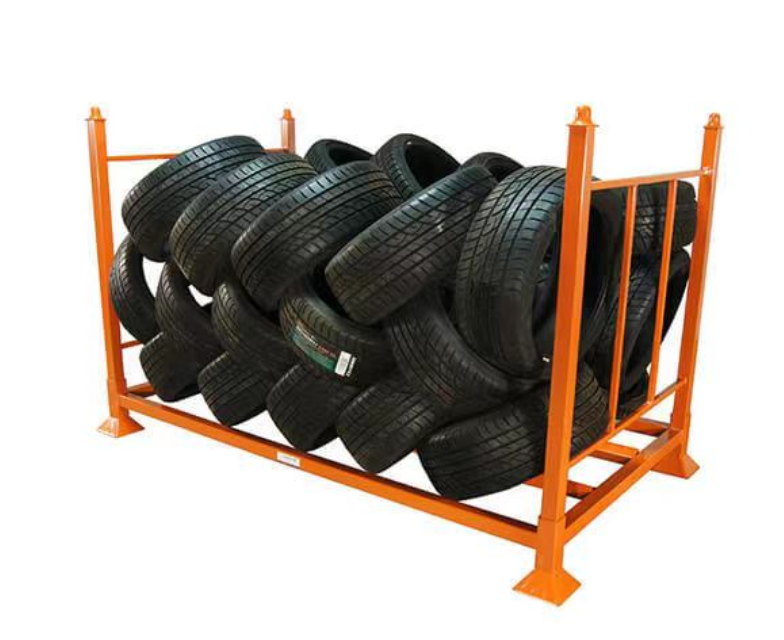Portable Heavy Duty Steel Multi-Level Foldable Stackable Truck Tire Storage Rack Electrostatic Powder Coating Corrosion