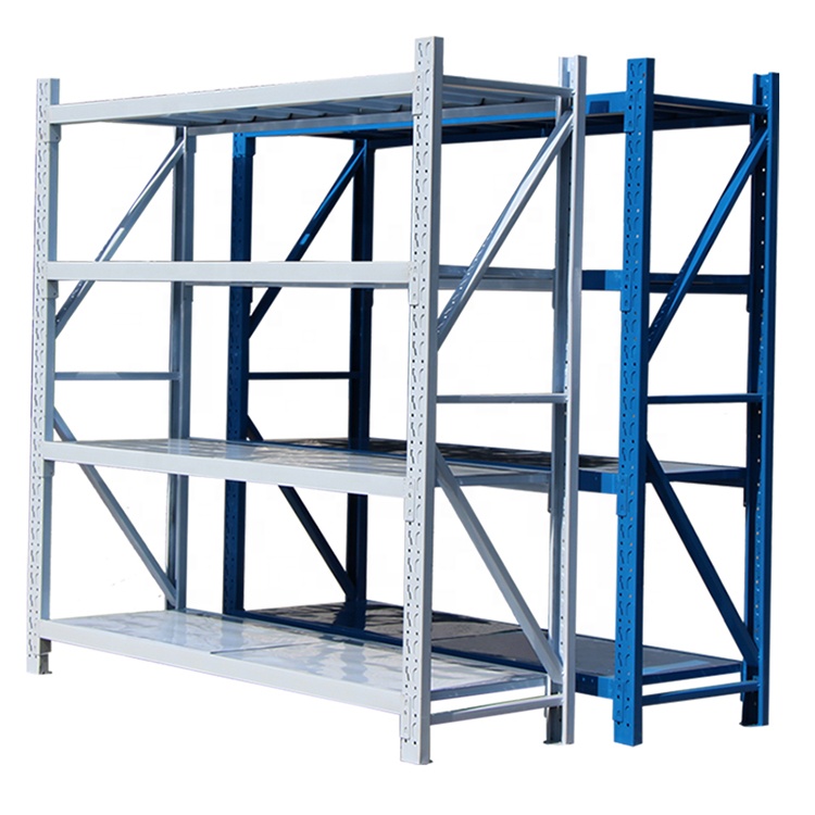 Heavy Duty 4-Layer Stainless Steel Multi-Level Corrosion Protection Warehouse Storage Rack 500-800kg Capacity Epoxy Powder