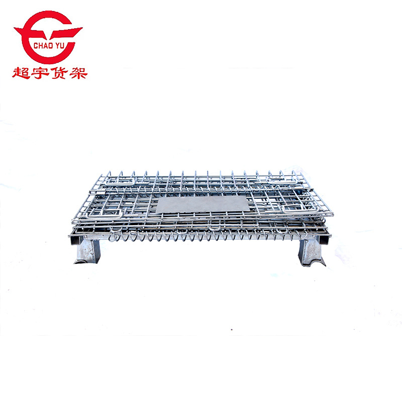 High Load Capacity Steel Wire Mesh Foldable Storage Cage with Wheels Corrosion Protection ISO9001 Certified