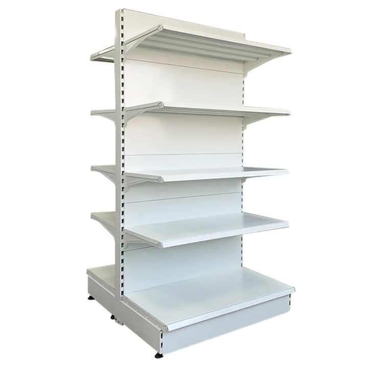 Durable Heavy-Duty Steel Multifunctional Double-Sided Retail Display Racks Light Duty Supermarket Shelves
