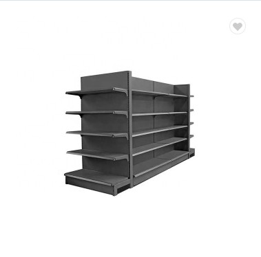 Classic Style Double-Sided End Unit Shelving Gondola Light Duty Steel Metallic Supermarket Store Rack Display