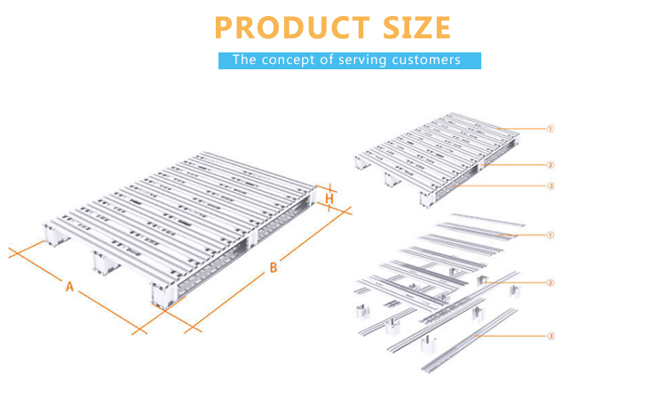 Customized Stackable Foldable Logistics Stainless Steel Pallet Warehouse Stacking Steel Pallet