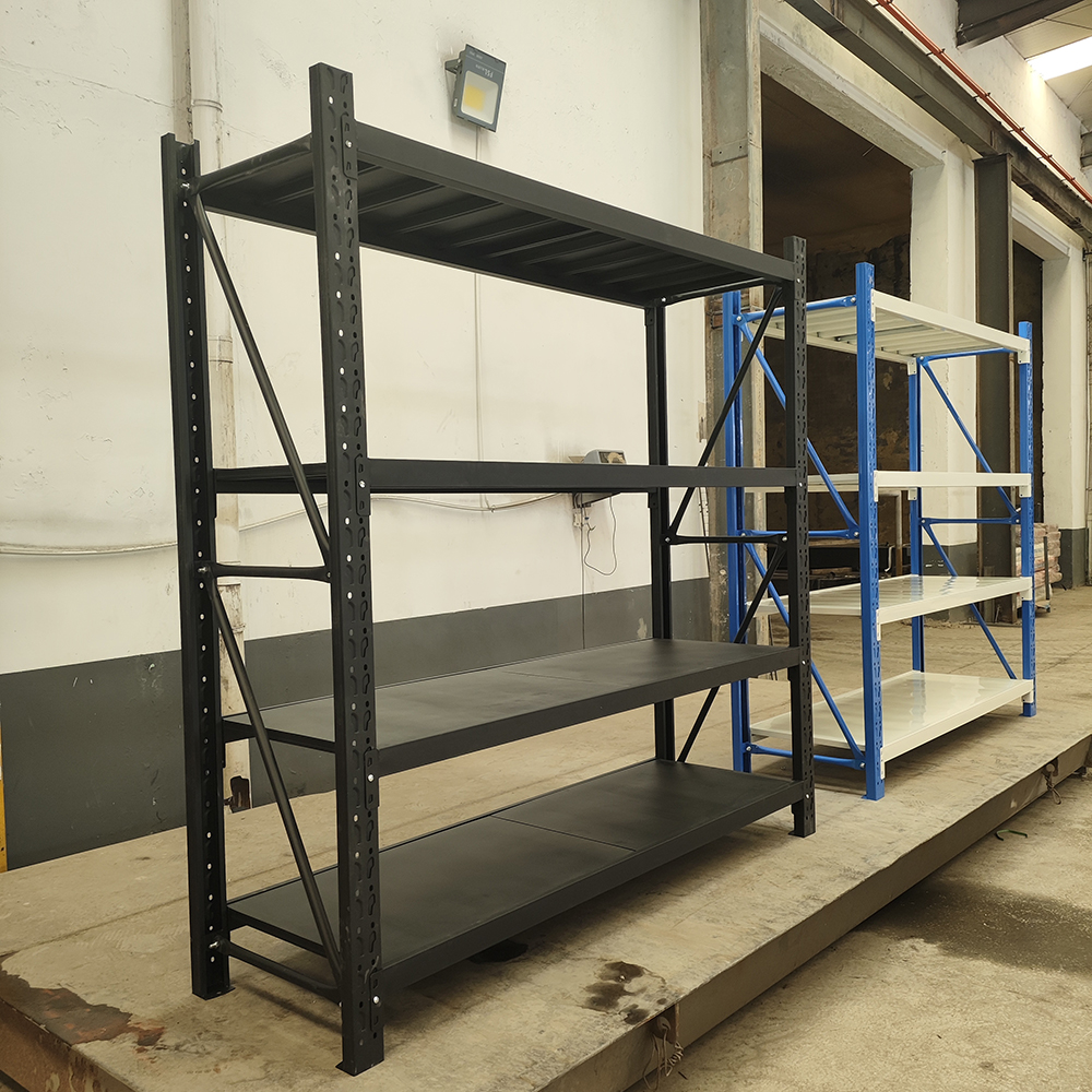 Steel Multi-Level Adjustable Shelf Storage Racks with Corrosion Protection Powder Coated Finish for Warehouse Shelving