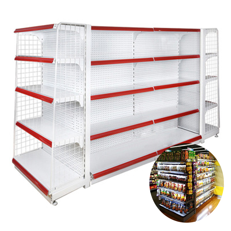 Chaoyu 5-Layer Double-Sided Steel Supermarket Display Shelf Electrostatic Powder Coating Corrosion Protection Strong Structure