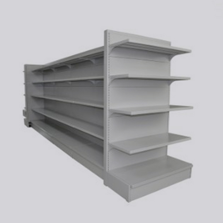 Heavy Duty Metallic Gondola Shelving for Supermarket Wall Side Advertising Display Rack for Bread