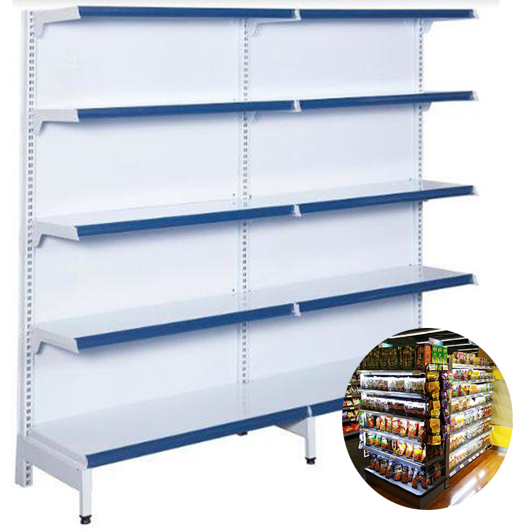 Chaoyu 5-Layer Double-Sided Steel Supermarket Display Shelf Electrostatic Powder Coating Corrosion Protection Strong Structure
