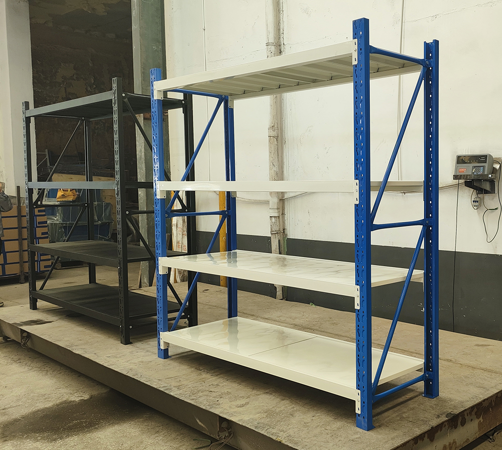 Steel Multi-Level Adjustable Shelf Storage Racks with Corrosion Protection Powder Coated Finish for Warehouse Shelving