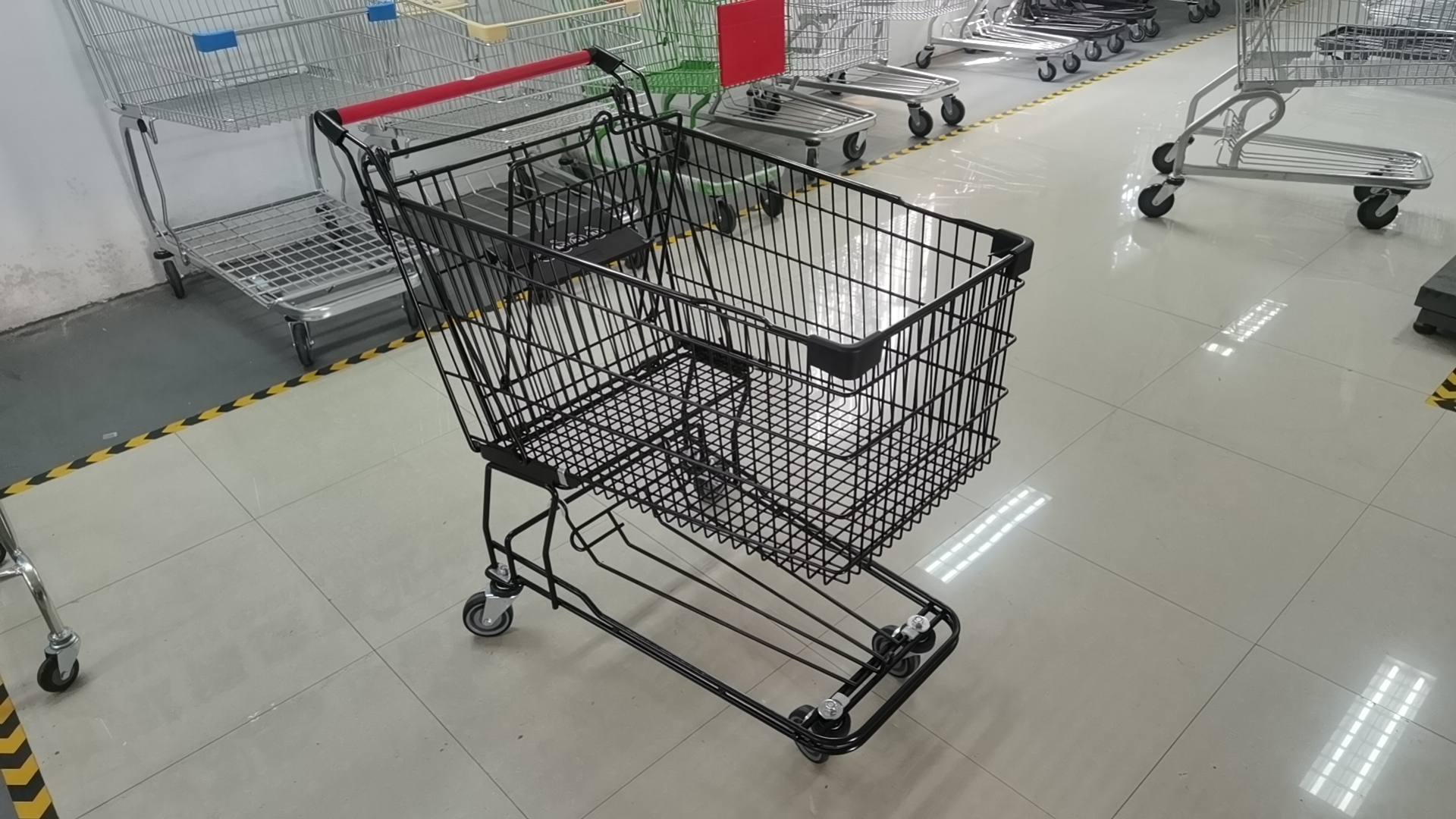 European Style Escalator Metal Shopping Trolley Large Capacity Supermarket Of180L