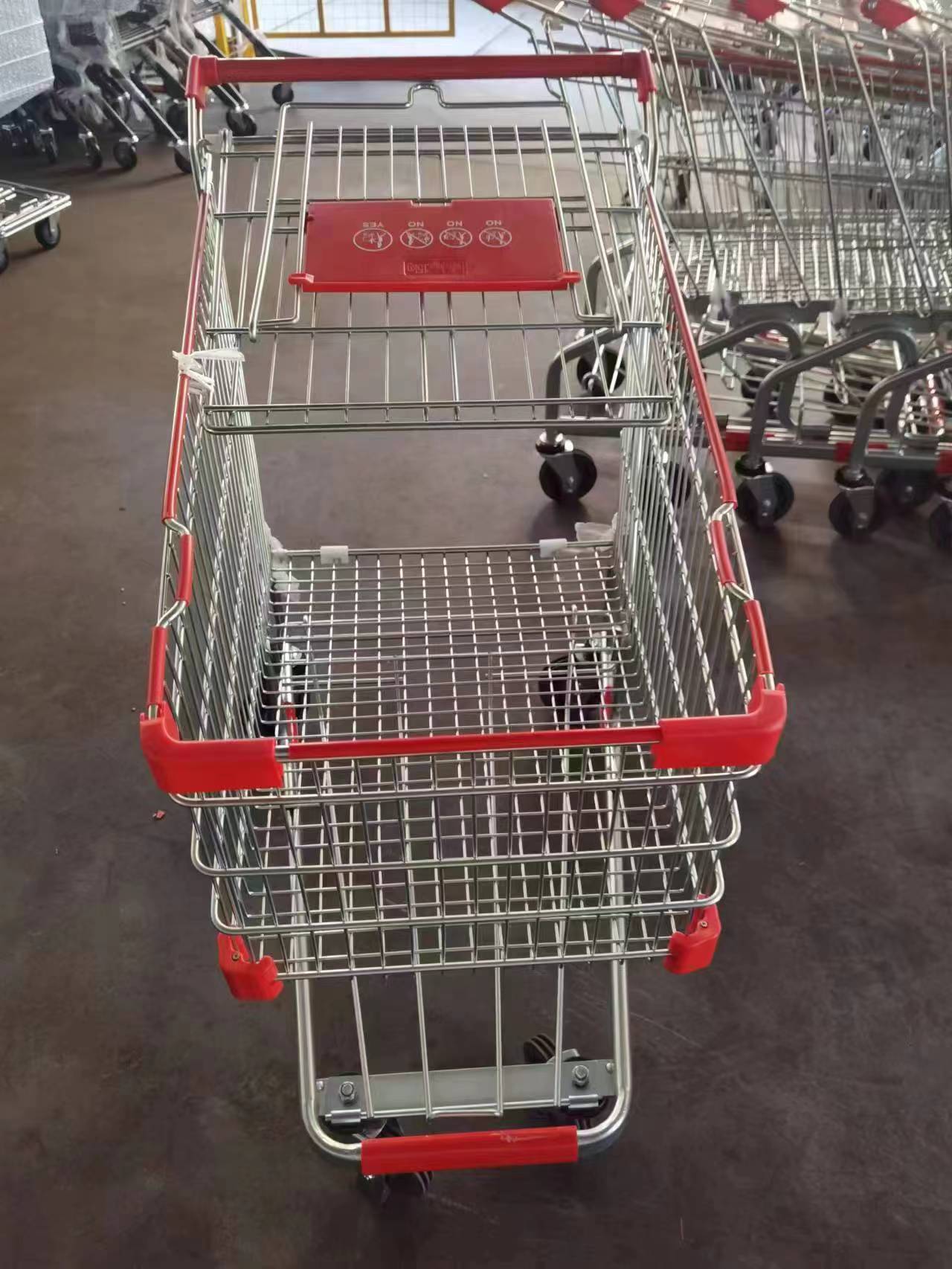 European Style Escalator Metal Shopping Trolley Large Capacity Supermarket Of180L