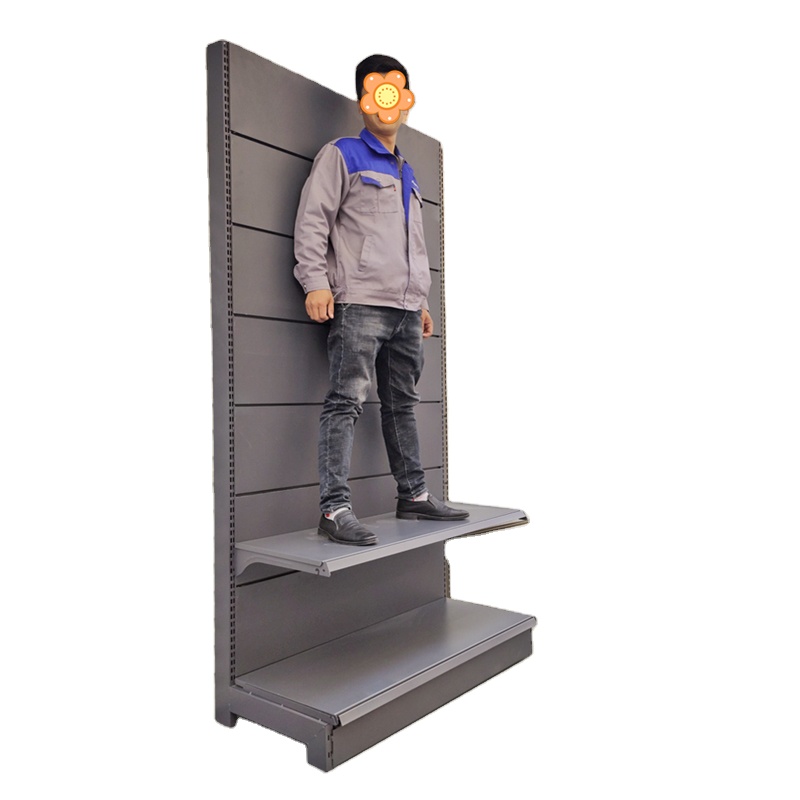 Dual-Sided Adjustable 5 Layer Heavy Duty Steel Powder Coated Grocery Shelf Display Stand Adjustable Shelf Height Supermarket