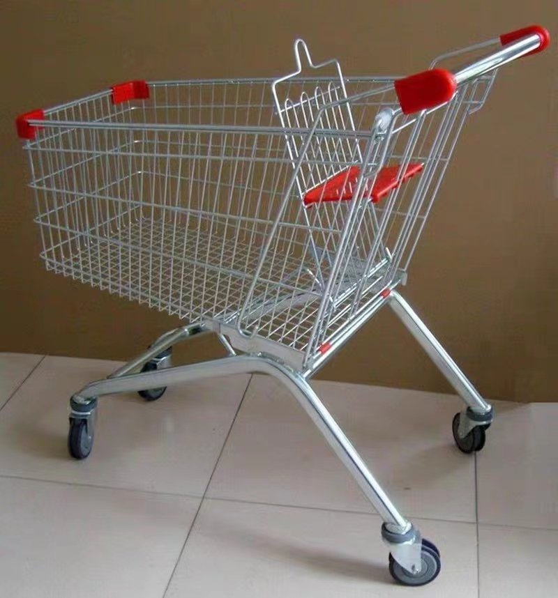 2024 Hot Sale Eco-friendly Smart Cart Shopping Trolley Gondola Shelf Compatible PU PP Wheels Custom Logo Supermarkets 600X300D