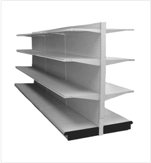 Light Duty Double-Sided Steel Supermarket Shelves and Gondola Shelves with Display Cabinets