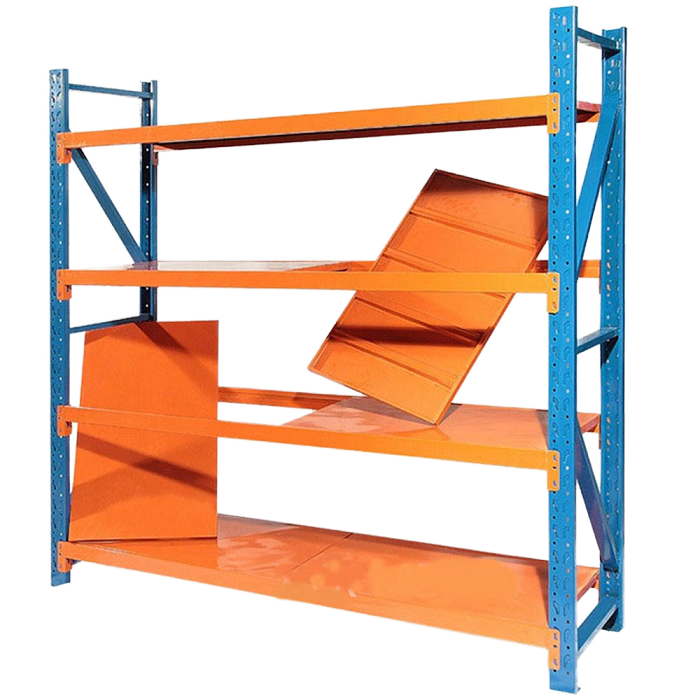 Chaoyu Medium Duty Steel Shelving 4-Layer Warehouse Rack Stainless Steel Storage Shelves 200-500KG/Layer Capacity Powder Coated