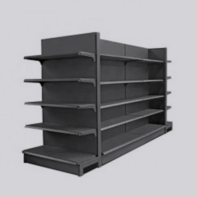 Heavy Duty Metallic Gondola Shelving for Supermarket Wall Side Advertising Display Rack for Bread