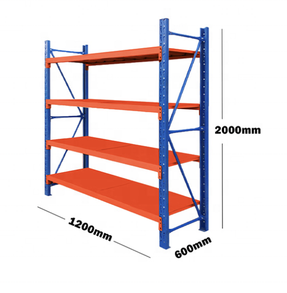 Heavy Duty Steel Adjustable Multi-Level Warehouse Racking with Long Span Storage Shelves Powder Coated for Corrosion Protection