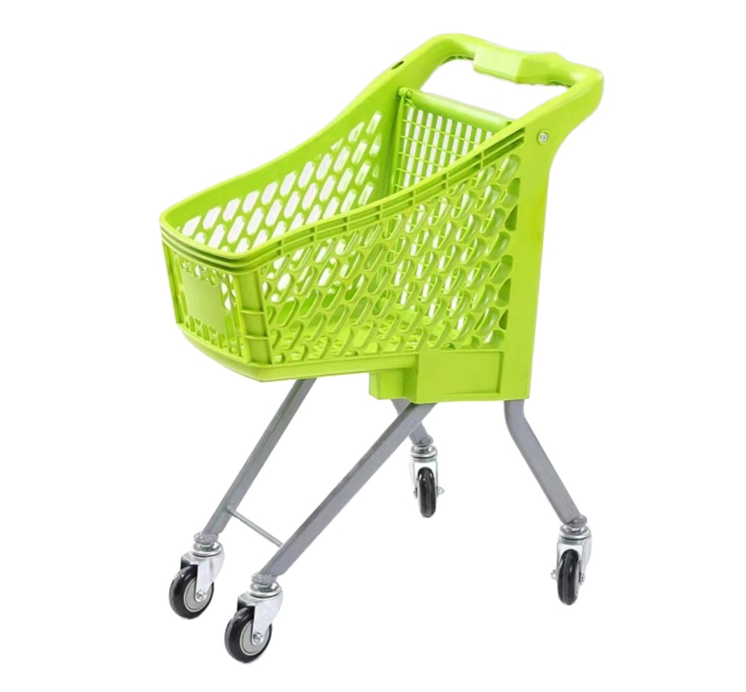 CHAOYU Plastic Supermarket Kids Shopping Trolley with Iron Cart and Flag for Children