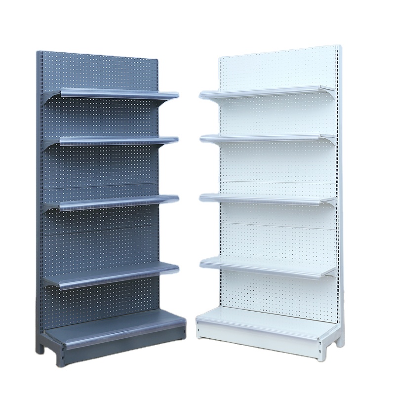 Popular Single Side Grocery Store Wall Shelf Shop Retail Display Stand Racks Supermarket Shelving