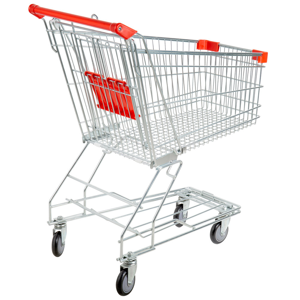 Supermarket Grocery Cart 60L 80L 100L Smart Cart Gondola Shelf Compatible ISO9001 Certified Plastic Shopping Trolley Trolley