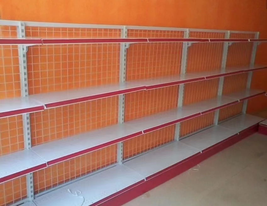 Shelf Manufacturers Equipment Wire Back  Metal Racks Gondola Display Shelves for Shops