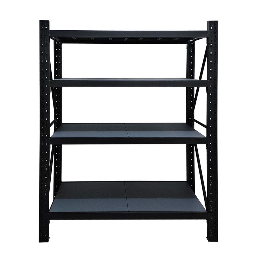 4 Layers Adjustable Heavy Duty Steel Shelves Powder Coated Corrosion Protection Long Span Warehouse Storage Racks Bolted Type