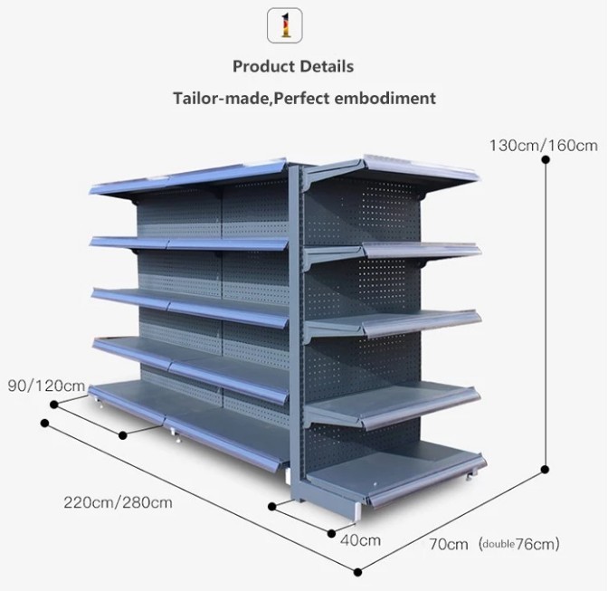 Hot Sale Display Gondola Shelving Double Sides Supermarket Shelf Grocery Store Shelves