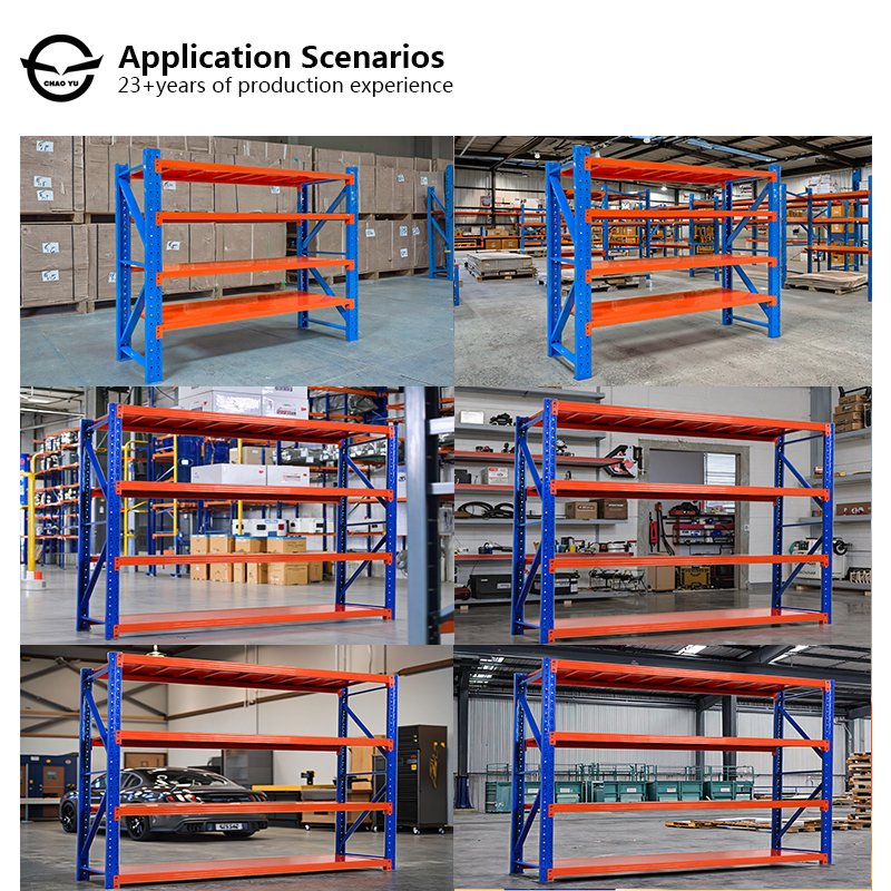 Chaoyu 100-500kg Adjustable Boltless Durable Foldable 4-Layer Steel Heavy Duty Warehouse Storage Rack 2000*600*2000mm