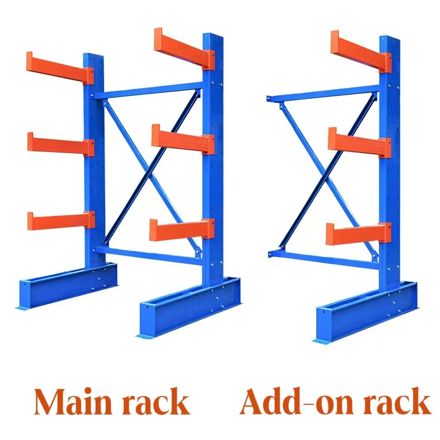 Customizable Steel Cantilever Shelves Racks 4-Layer L-Type Corrosion Protection 500-2000kg Load Capacity Multifunctional Storage