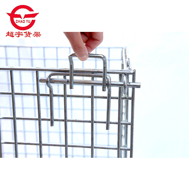 High Load Capacity Steel Wire Mesh Foldable Storage Cage with Wheels Corrosion Protection ISO9001 Certified