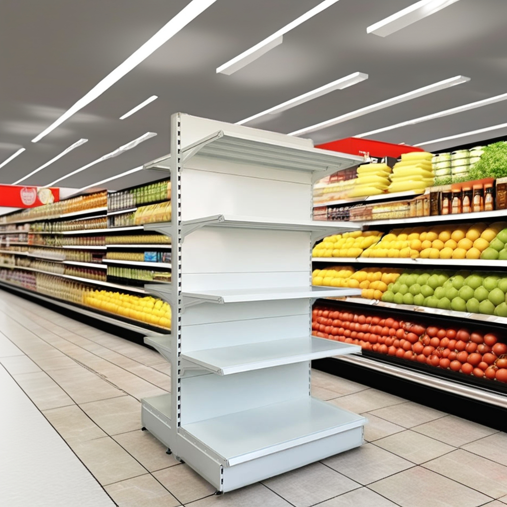 Durable Heavy-Duty Steel Multifunctional Double-Sided Retail Display Racks Light Duty Supermarket Shelves
