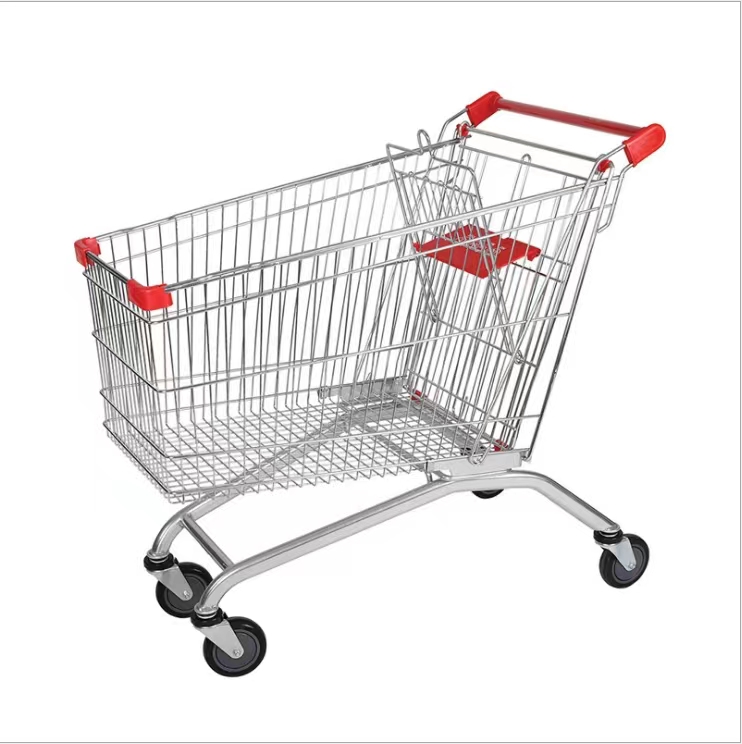 Popular Style Shopping Mall 60L Steel Supermarket Shopping Trolley Cart Used Store