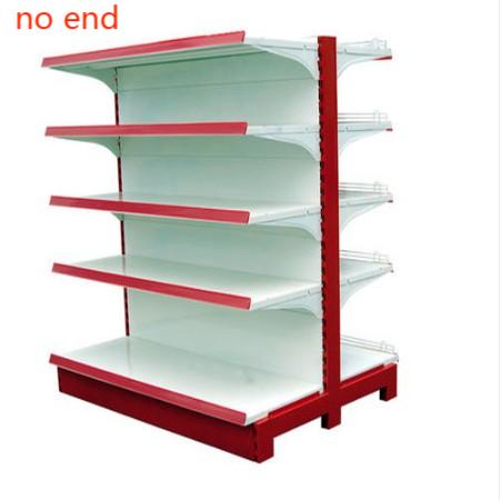 Classic Style Double-Sided End Unit Shelving Gondola Light Duty Steel Metallic Supermarket Store Rack Display