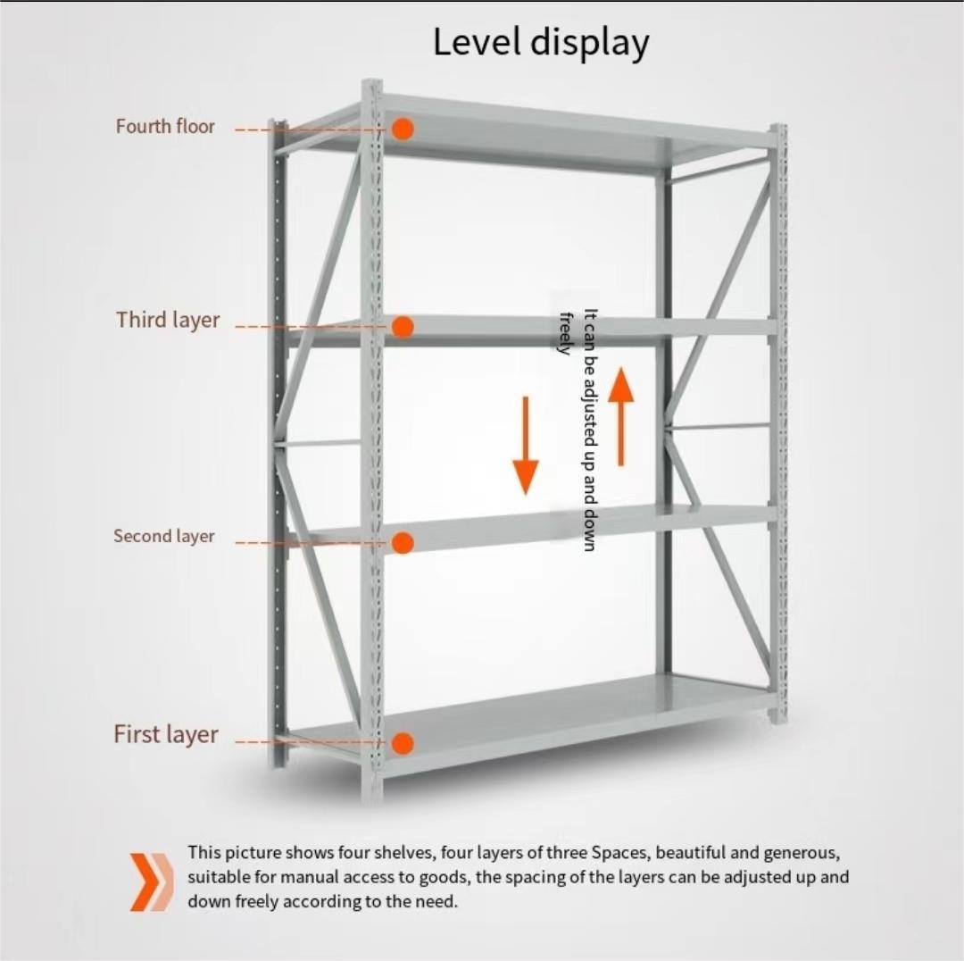 High Quality Light Medium Duty Warehouse Storage Rack Power Coating Shelf for Sale