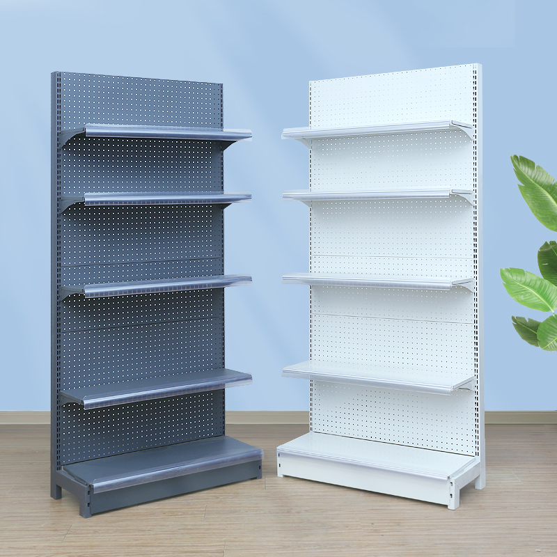 Hot Sale Single-Sided 4-Layer Metallic Light Duty Gondola Shelving Powder Coated CE Certified Retail Store Supermarket Shelf