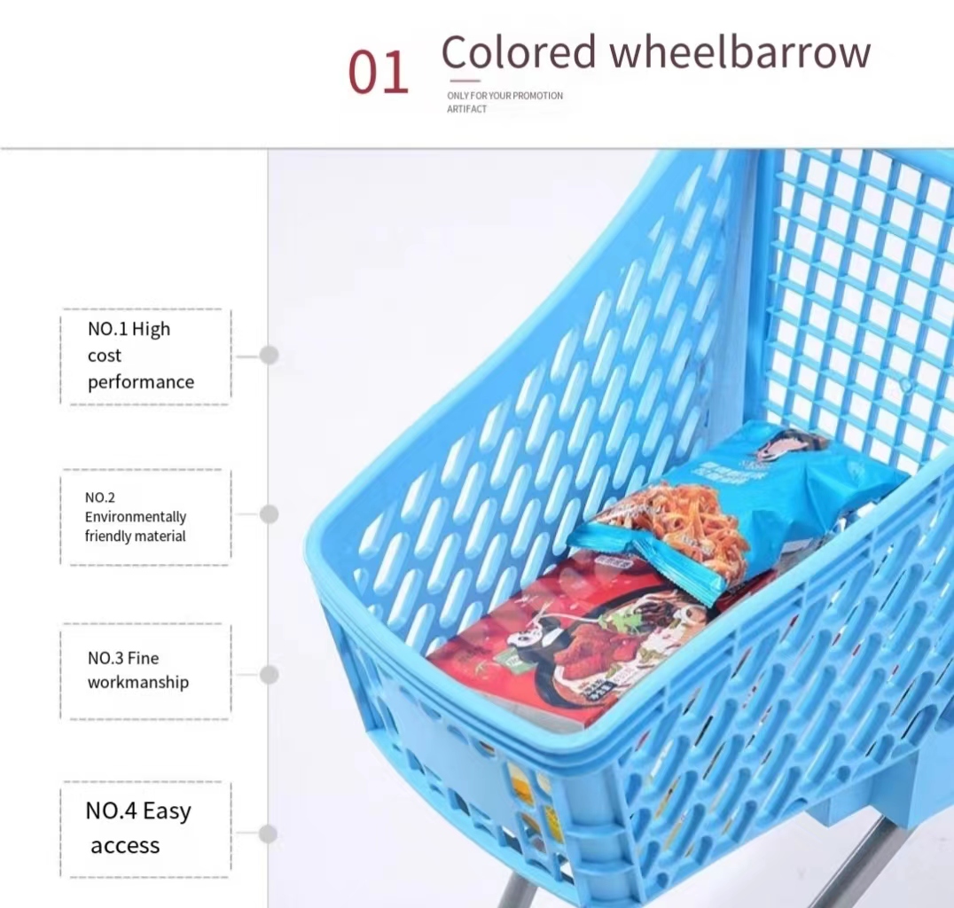 Plastic Supermarket Kids Shopping Trolley 7