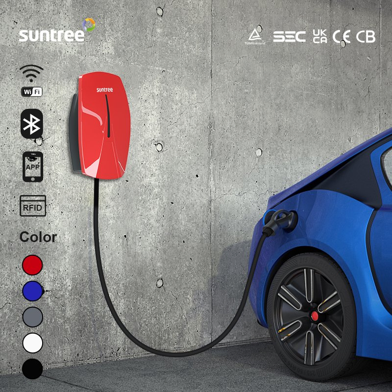 Suntree Single-Phase AC EV Wallbox Charger (230V, 32A, 7kw) – Ocpp Protocol Supported, IP65, CE Certified