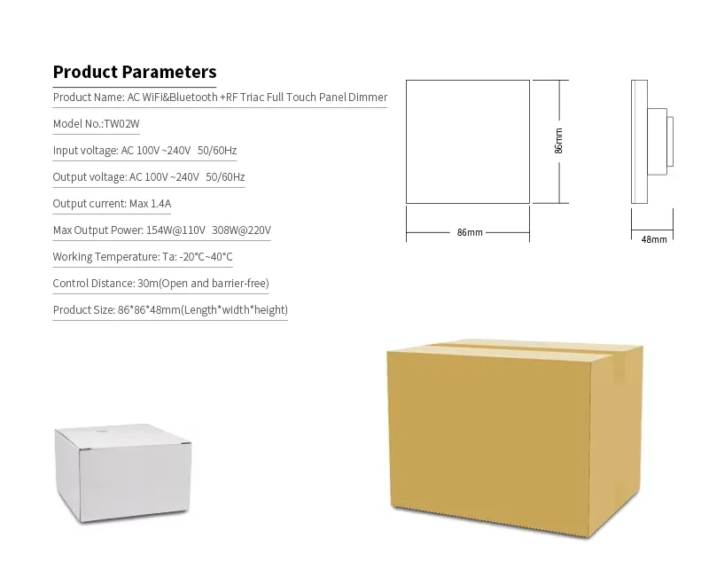 Tuya WiFi Touch Panel Dimmer 2