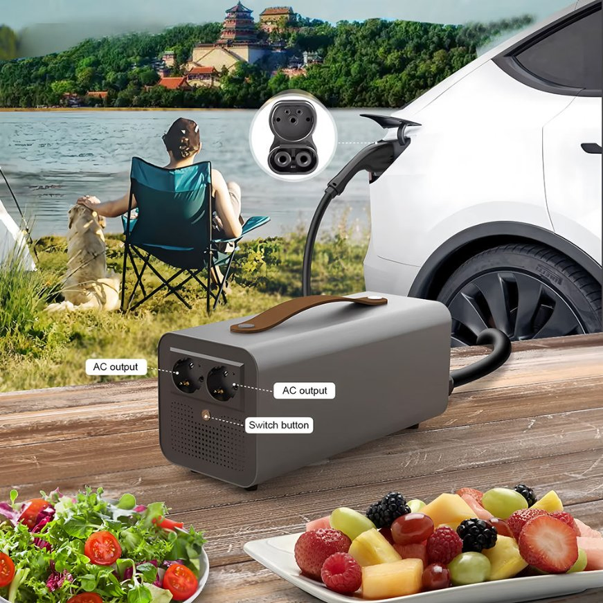 New Mida-V2l-5kw 5kw 380V AC Bidirectional Charge Adapter for Nacs Vehicles Supporting V2l/V2h/V2g