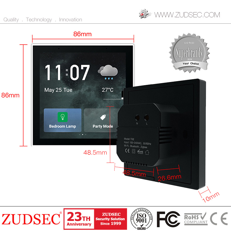 Tuya Smart Switch Panel Poe 4-Inch Touch Screen Tuya Smart Home Control Panel Controller Zigbee Hub Gateway