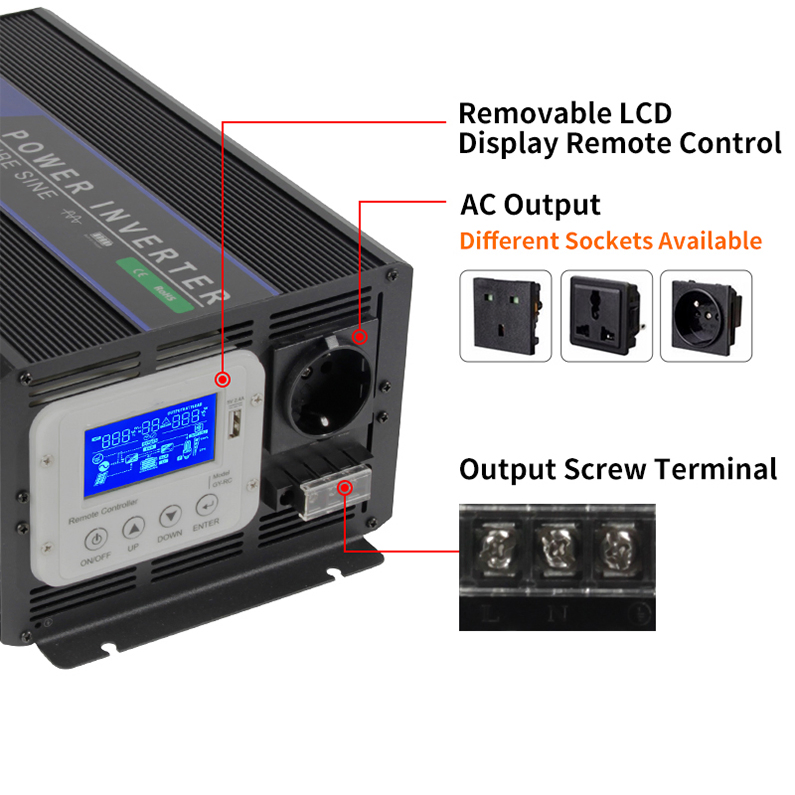 China Inverter Factory 2000 Watt UPS Inverter Bi-Directional Inverter Charger for Rvs