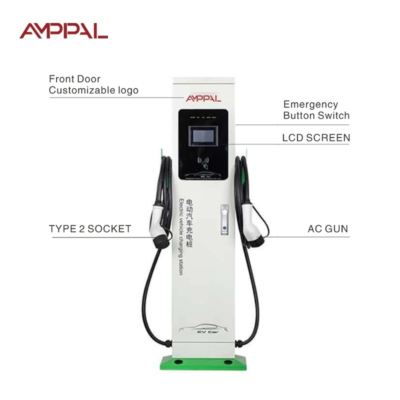 Amppal Smart 22kw 44kw AC Charger with Ocpp 1.6j Protocol