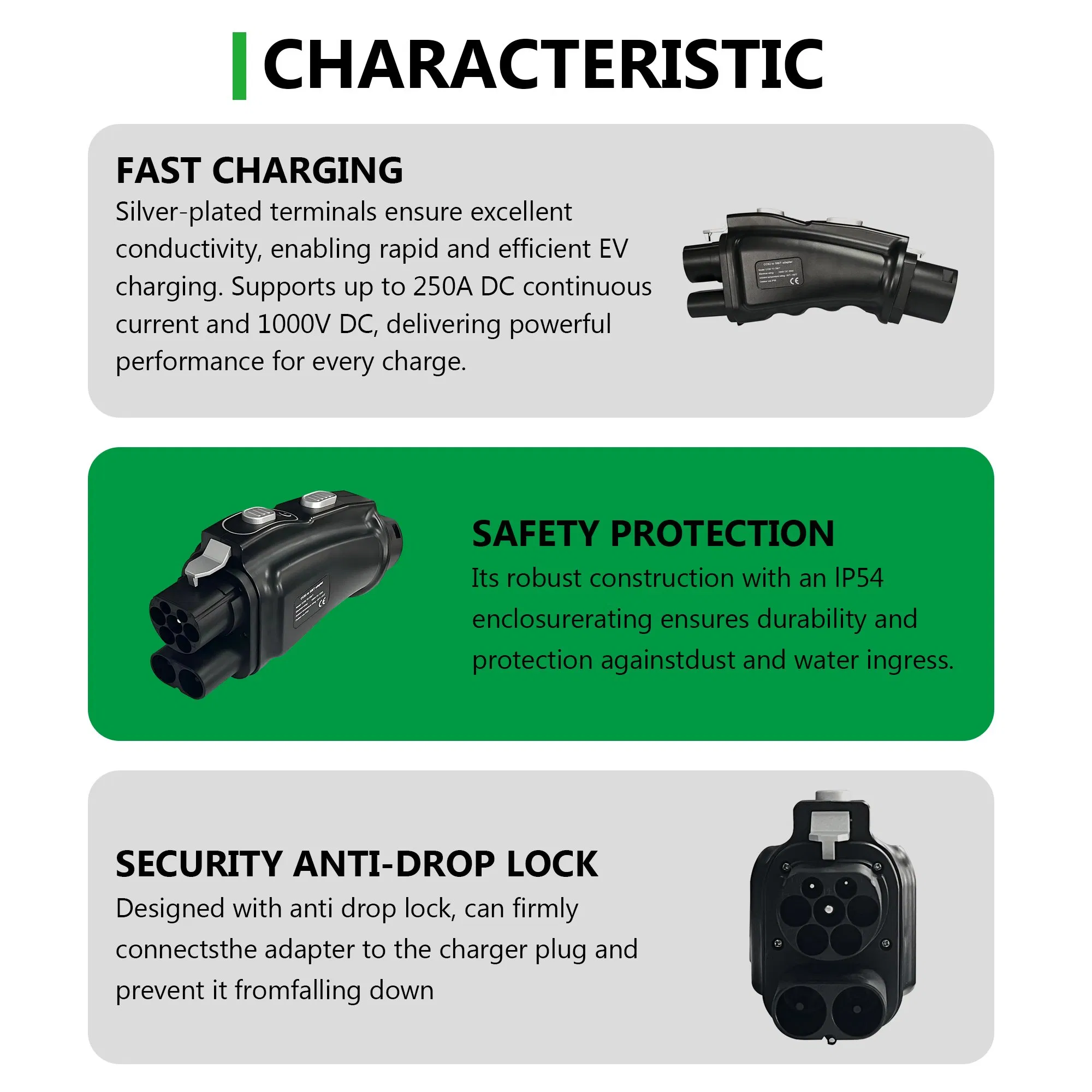 1000V CCS2 to Gbt EV Charger Connector Auto Charging Adapter Car Charger Adapter