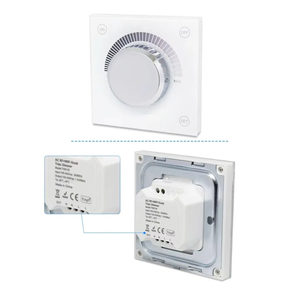 Tuya WiFi Triac Dimmer AC 110V 220V Zigbee Controller Switch Works with Alexa Google Assitant Smart Life APP RF Remote Control